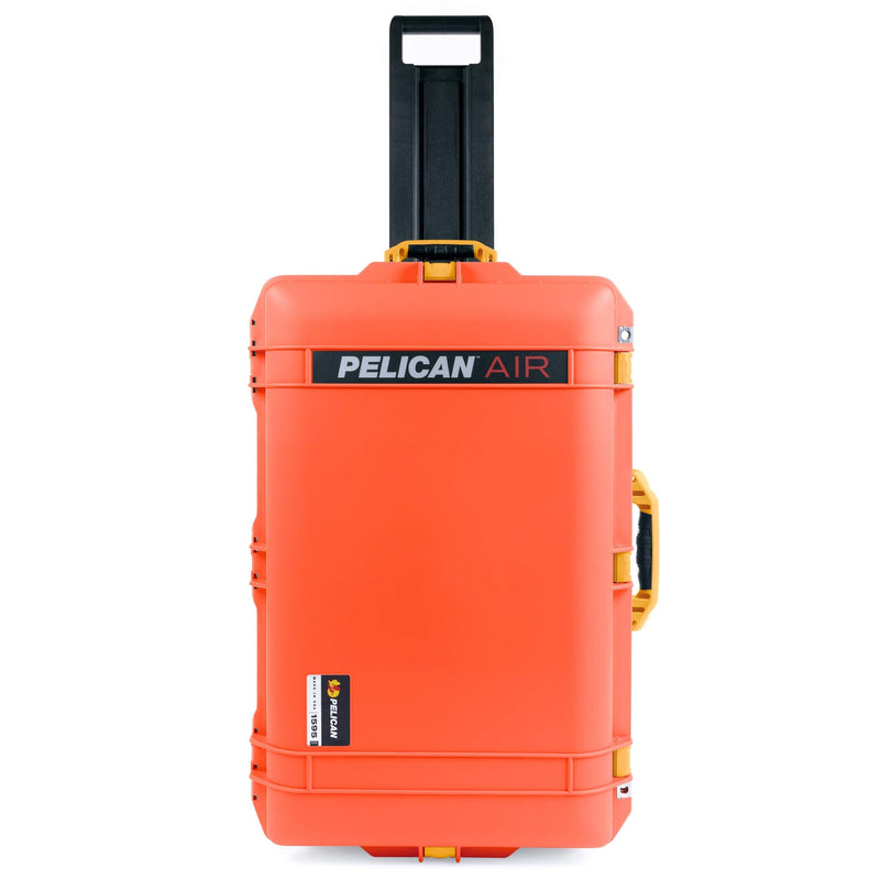 Pelican 1595 Air Case, Orange with Yellow Handles & Push-Button Latches ColorCase 