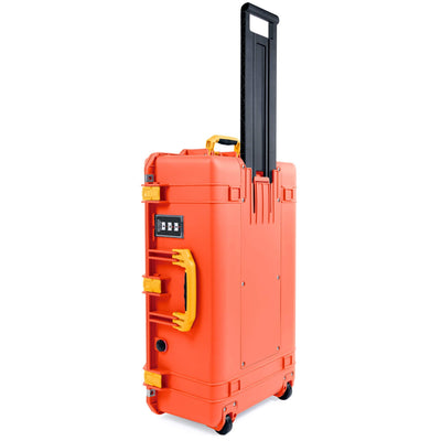 Pelican 1595 Air Case, Orange with Yellow Handles & Push-Button Latches ColorCase