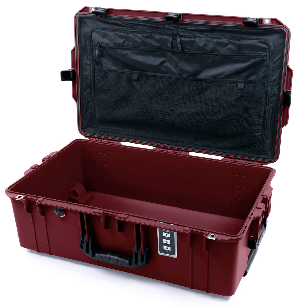 Pelican 1595 Air Case, Oxblood with Black Handles &amp; Latches Combo-Pouch Lid Organizer Only ColorCase 015950-0300-510-111