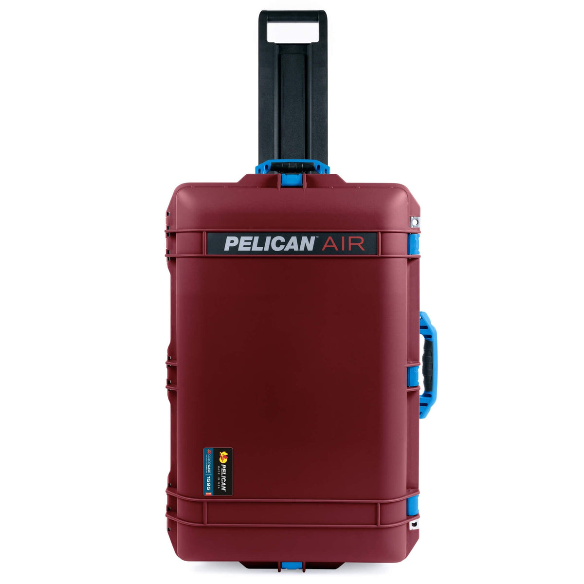 Pelican 1595 Air Case, Oxblood with Blue Handles &amp; Latches ColorCase 