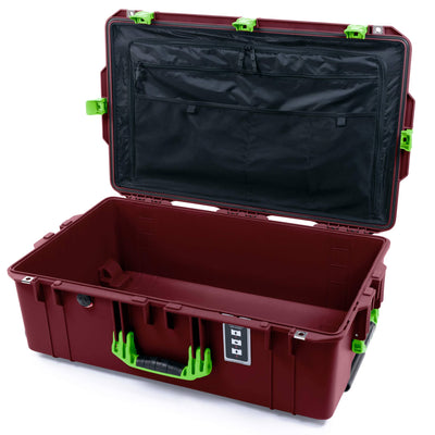 Pelican 1595 Air Case, Oxblood with Lime Green Handles & Latches ColorCase