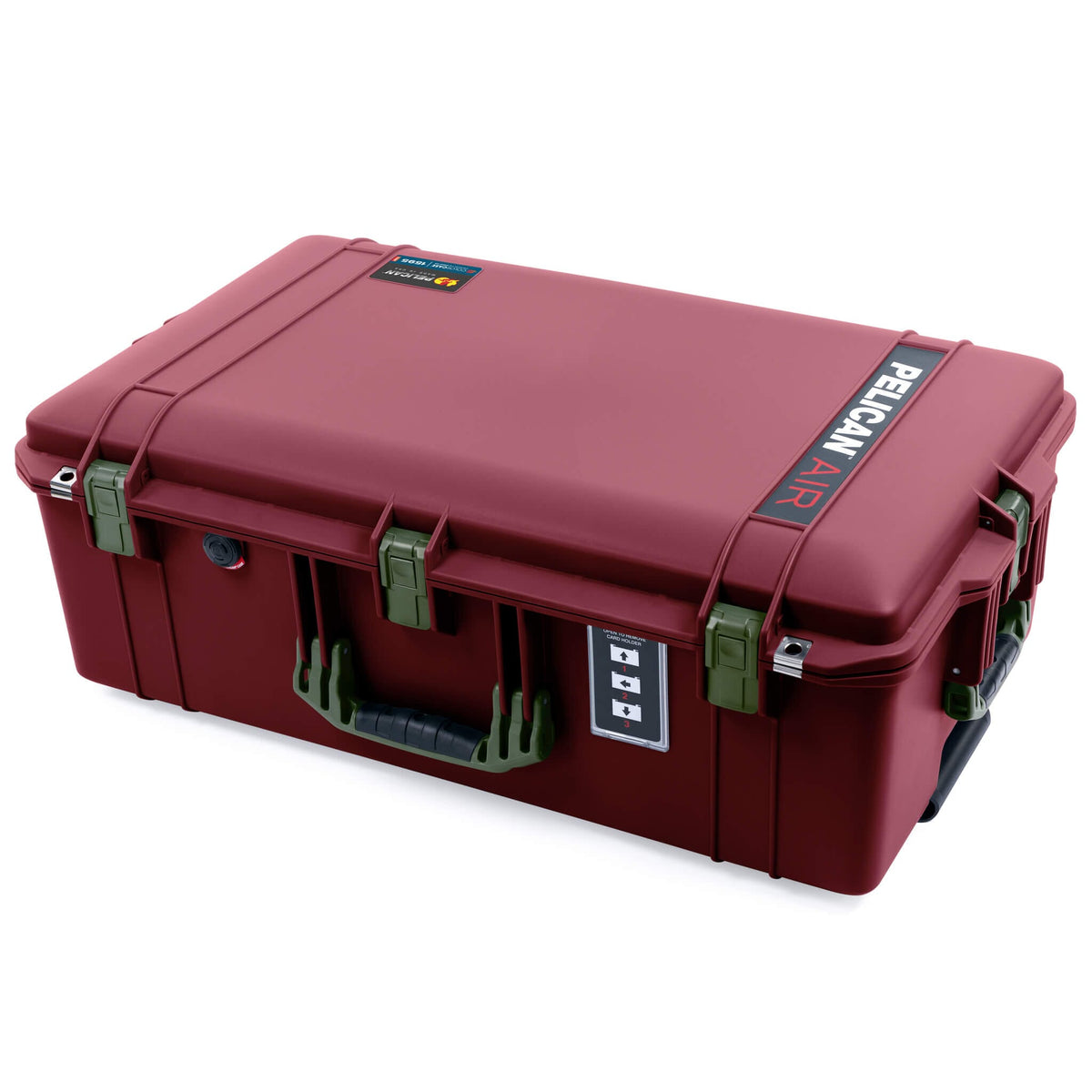 Pelican 1595 Air Case, Oxblood with OD Green Handles &amp; Latches ColorCase 