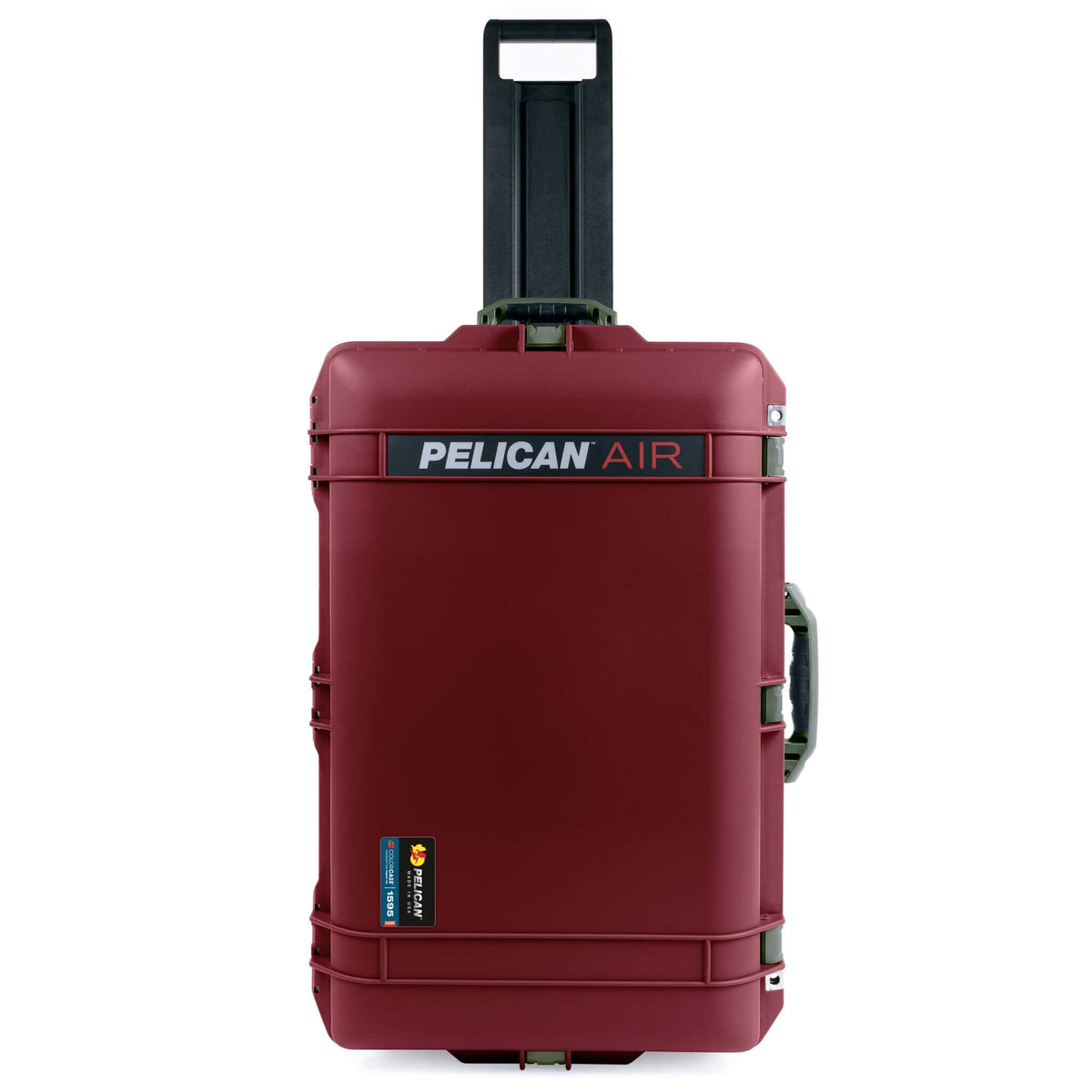 Pelican 1595 Air Case, Oxblood with OD Green Handles &amp; Latches ColorCase 
