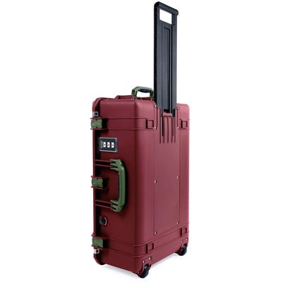 Pelican 1595 Air Case, Oxblood with OD Green Handles & Latches ColorCase
