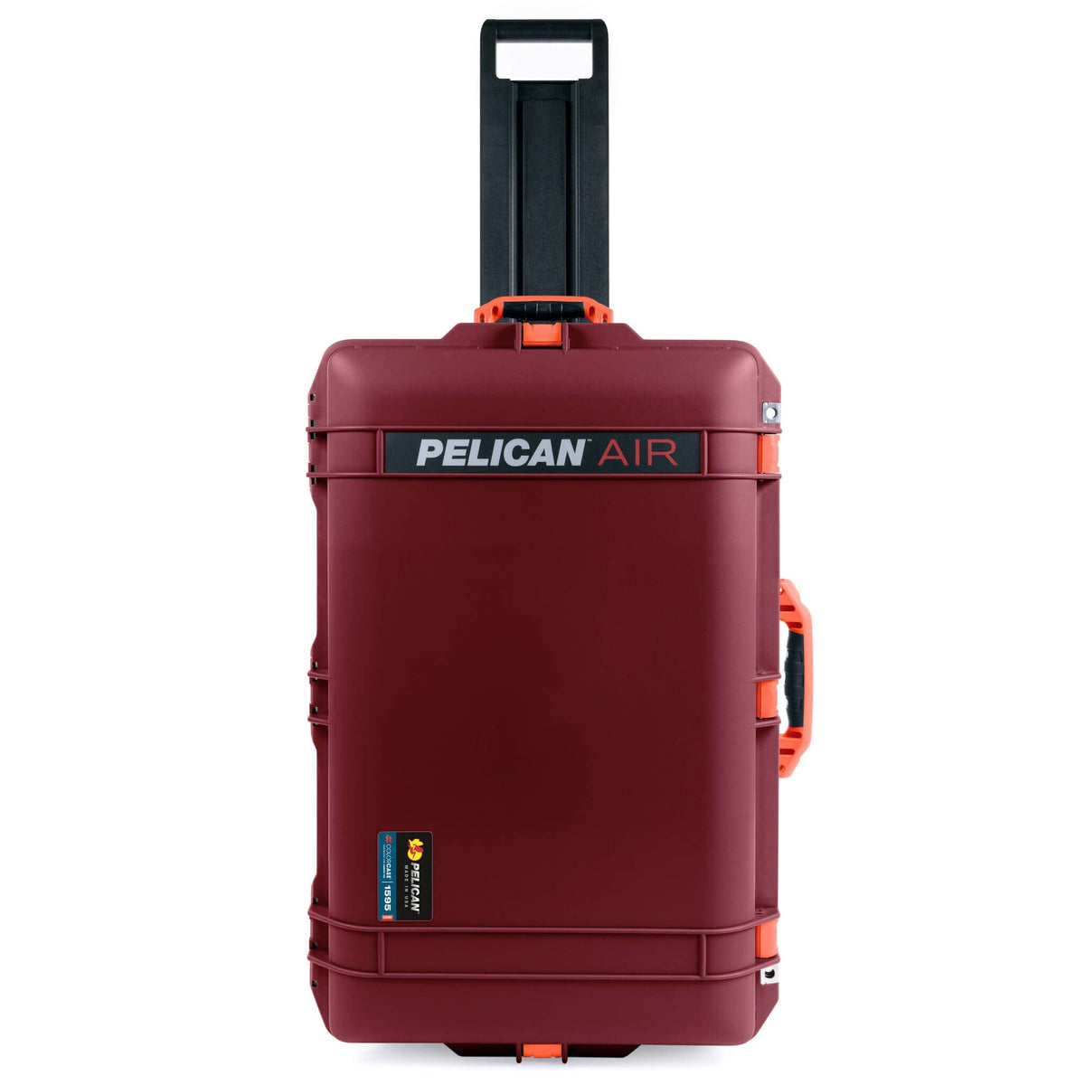 Pelican 1595 Air Case, Oxblood with Orange Handles &amp; Latches ColorCase 