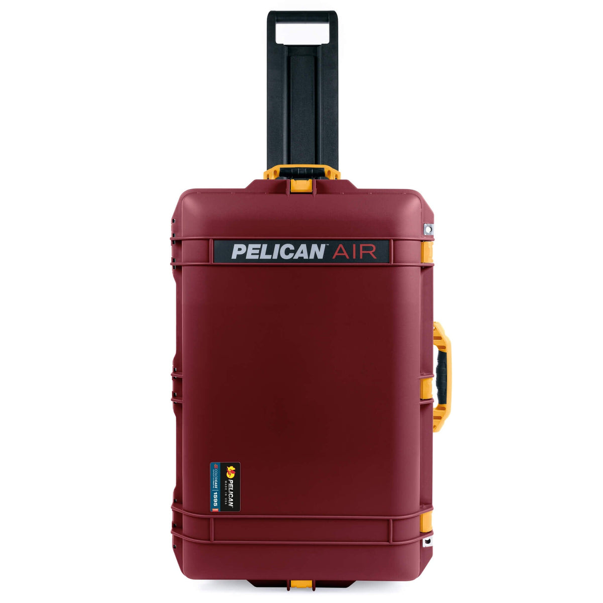 Pelican 1595 Air Case, Oxblood with Yellow Handles &amp; Latches ColorCase 