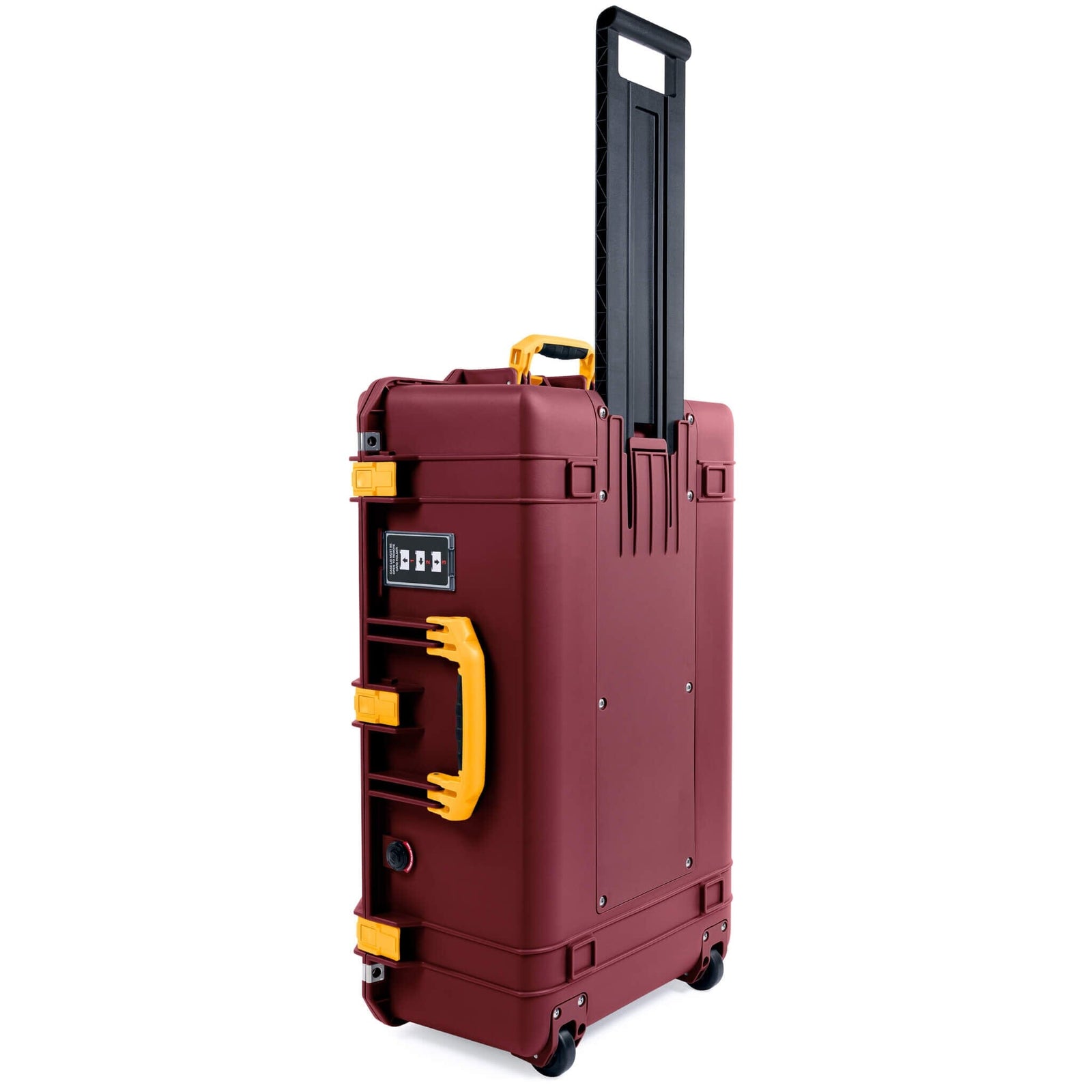 Pelican 1595 Air Case, Oxblood with Yellow Handles & Latches ColorCase 