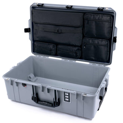 Pelican 1595 Air Case, Silver with Black Handles & Push-Button Latches Laptop Computer Lid Pouch Only ColorCase 015950-0200-180-110