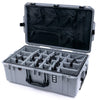 Pelican 1595 Air Case, Silver, TSA Locking Latches & Keys Gray Padded Microfiber Dividers with Mesh Lid Organizer ColorCase 015950-0170-180-L10