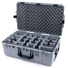 Pelican 1595 Air Case, Silver, TSA Locking Latches & Keys Gray Padded Microfiber Dividers with Convoluted Lid Foam ColorCase 015950-0070-180-L10