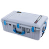 Pelican 1595 Air Case, Silver with Blue Handles & Push-Button Latches ColorCase