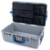 Pelican 1595 Air Case, Silver with Blue Handles & Push-Button Latches Laptop Computer Lid Pouch Only ColorCase 015950-0200-180-121
