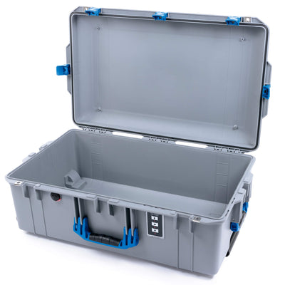 Pelican 1595 Air Case, Silver with Blue Handles & Push-Button Latches None (Case Only) ColorCase 015950-0000-180-121