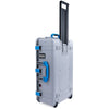 Pelican 1595 Air Case, Silver with Blue Handles & Push-Button Latches ColorCase