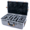Pelican 1595 Air Case, Silver with Desert Tan Handles & Latches Gray Padded Microfiber Dividers with Mesh Lid Organizer ColorCase 015950-0170-110-311