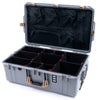 Pelican 1595 Air Case, Silver with Desert Tan Handles & Latches TrekPak Divider System with Mesh Lid Organizer ColorCase 015950-0120-110-311