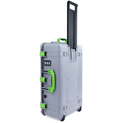 Pelican 1595 Air Case, Silver with Lime Green Handles & Latches ColorCase