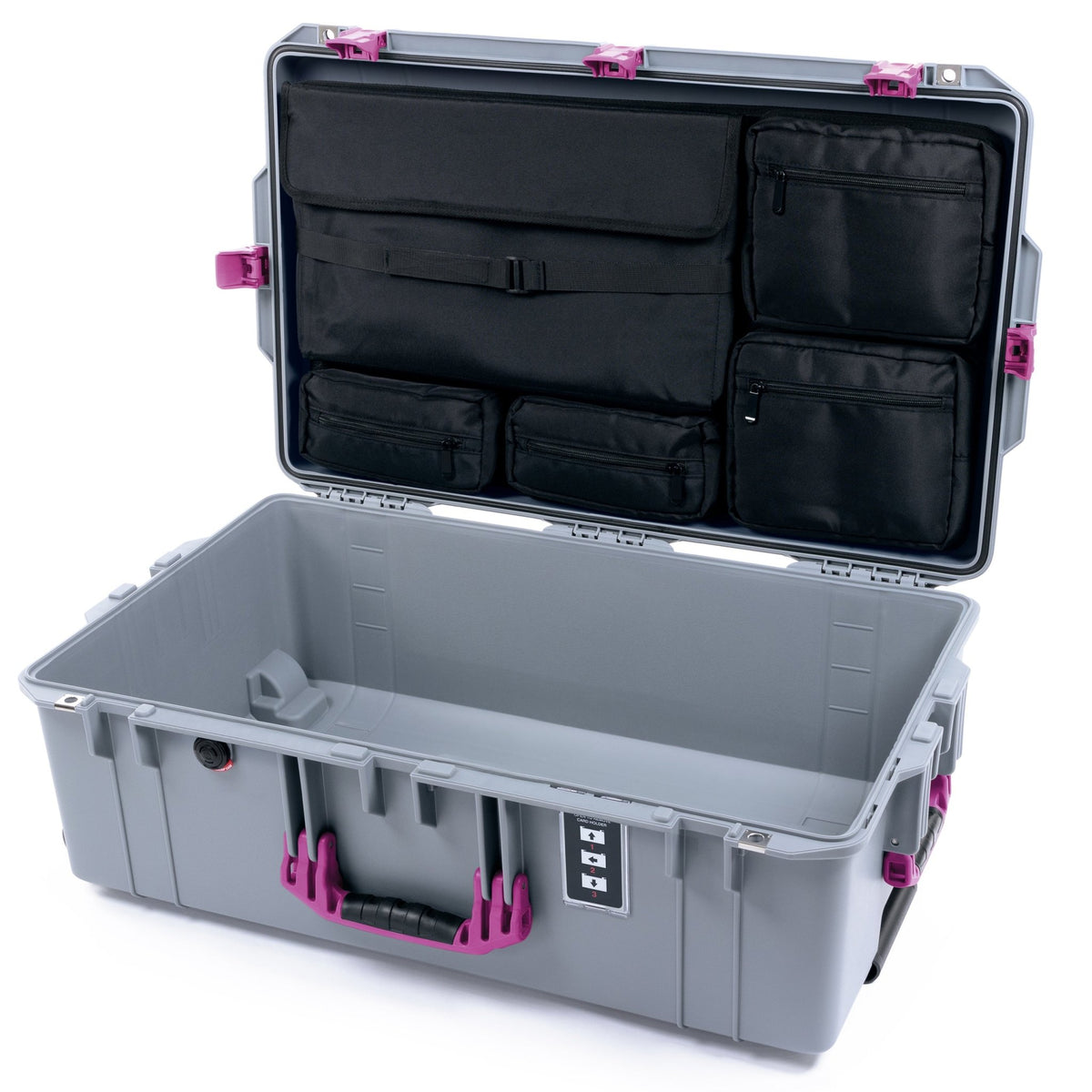 Pelican 1595 Air Case - Silver & Magenta - Computer Lid Pouch Only
