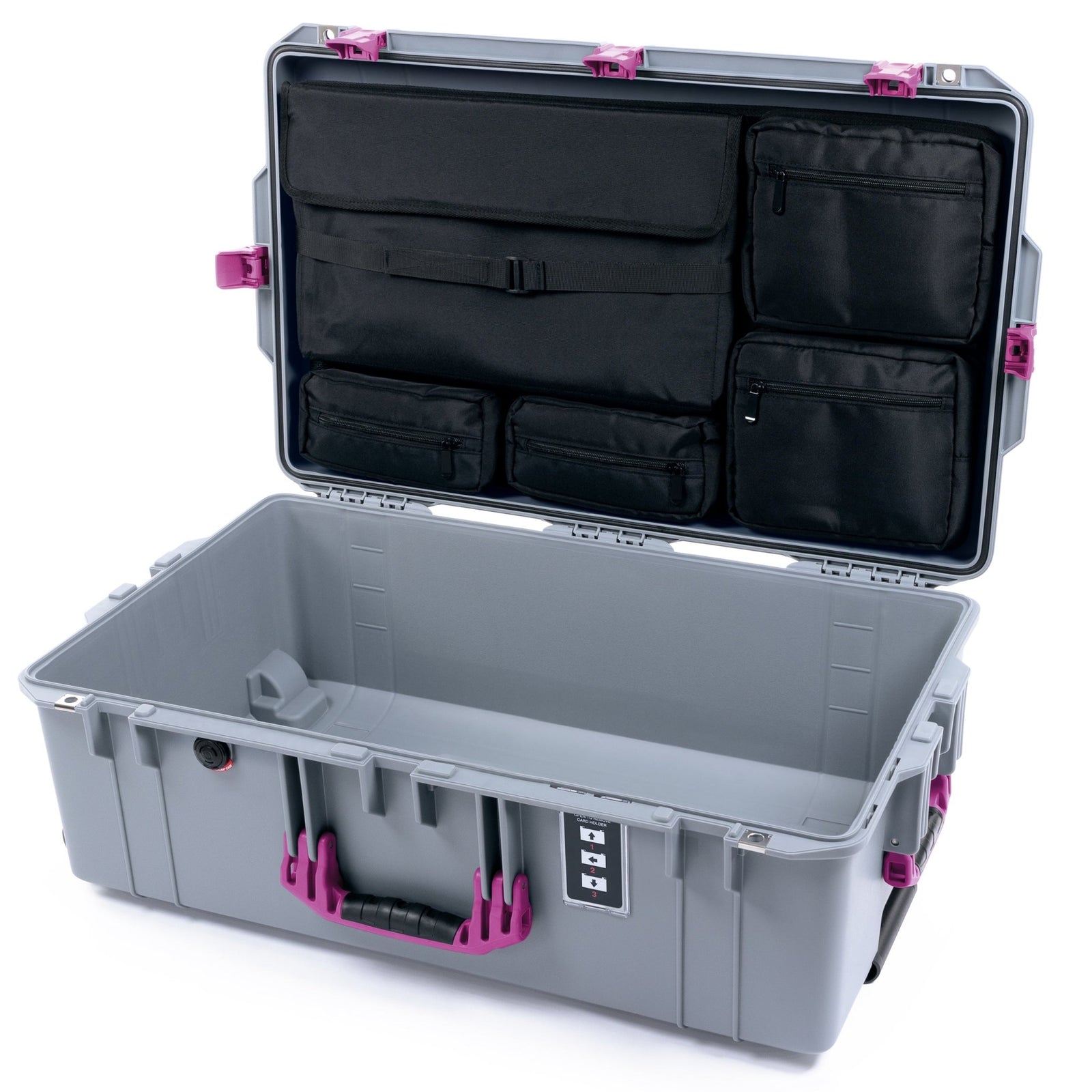 Pelican 1595 Air Case - Silver & Magenta - Computer Lid Pouch Only