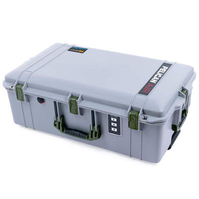 Pelican 1595 Air Case, Silver with OD Green Handles & Latches ColorCase