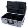 Pelican 1595 Air Case, Silver with OD Green Handles & Latches TrekPak Divider System with Laptop Computer Lid Pouch ColorCase 015950-0220-180-131