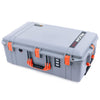 Pelican 1595 Air Case, Silver with Orange Handles & Push-Button Latches ColorCase