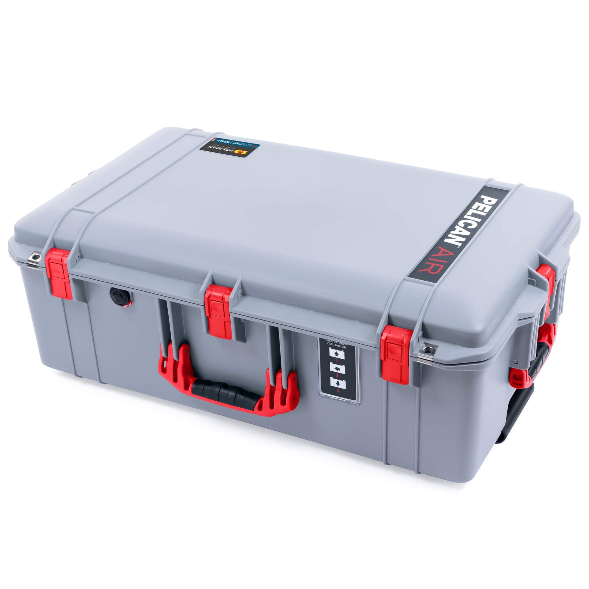 Pelican 1595 Air Case, Silver with Red Handles & Push-Button Latches ColorCase 
