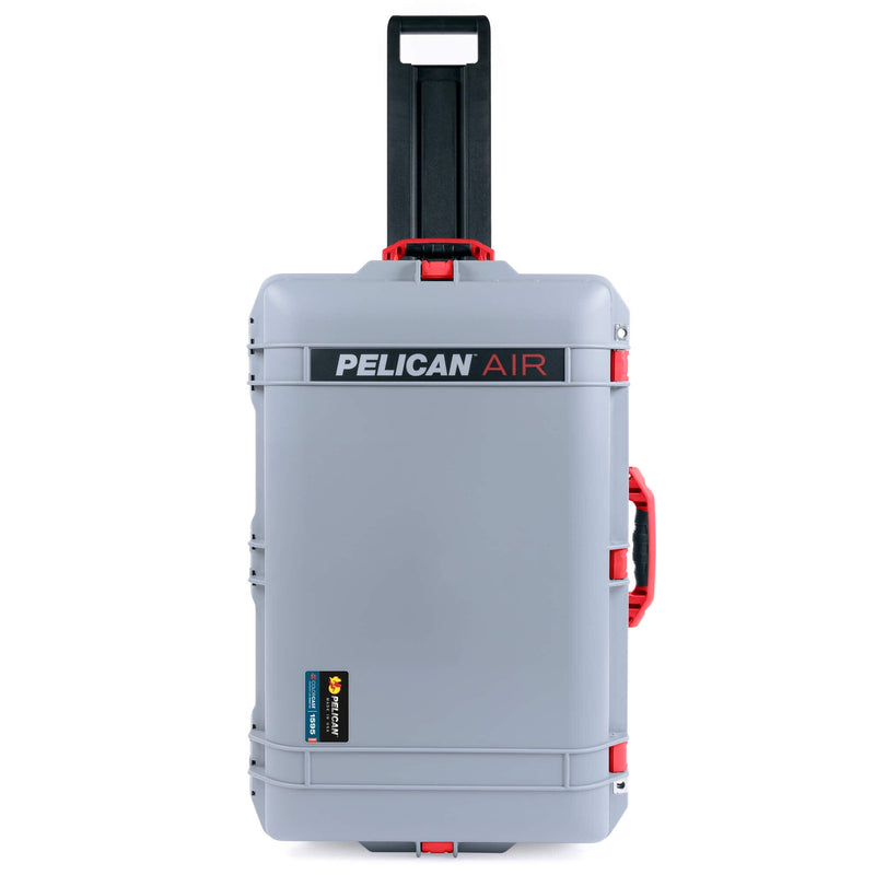 Pelican 1595 Air Case, Silver with Red Handles & Push-Button Latches ColorCase 