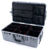 Pelican 1595 Air Case, Silver TrekPak Divider System with Laptop Computer Lid Pouch ColorCase 015950-0220-180-180