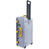 Pelican 1595 Air Case, Silver with Yellow Handles & Push-Button Latches ColorCase