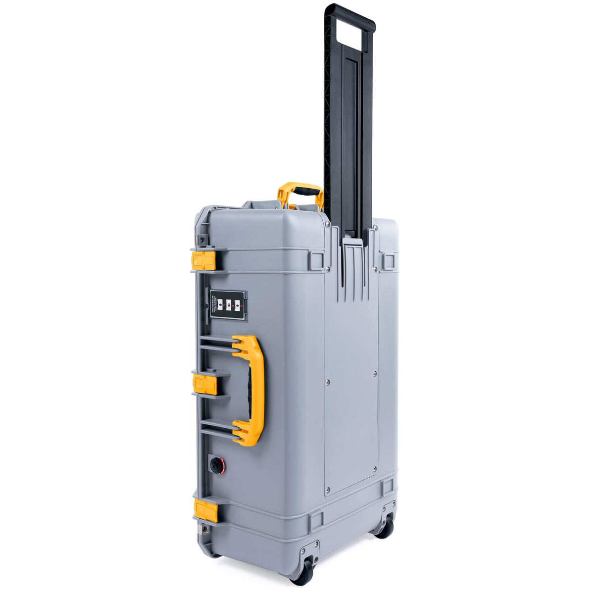 Pelican 1595 Air Case, Silver with Yellow Handles &amp; Push-Button Latches ColorCase 
