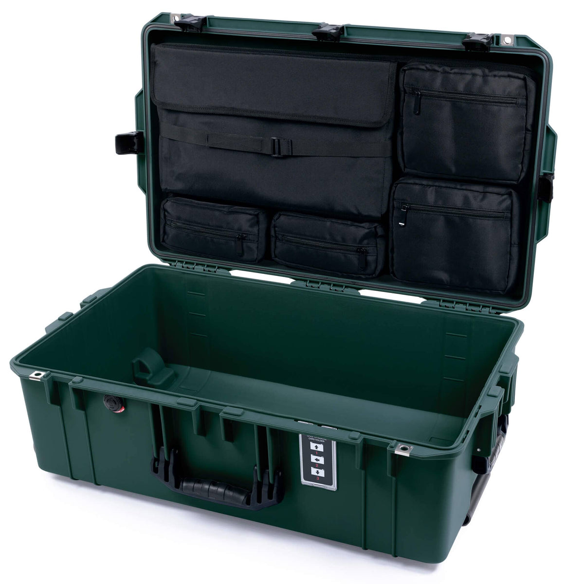 Pelican 1595 Air Case, Trekking Green with Black Handles &amp; Latches Laptop Computer Lid Pouch Only ColorCase 015950-0200-560-111