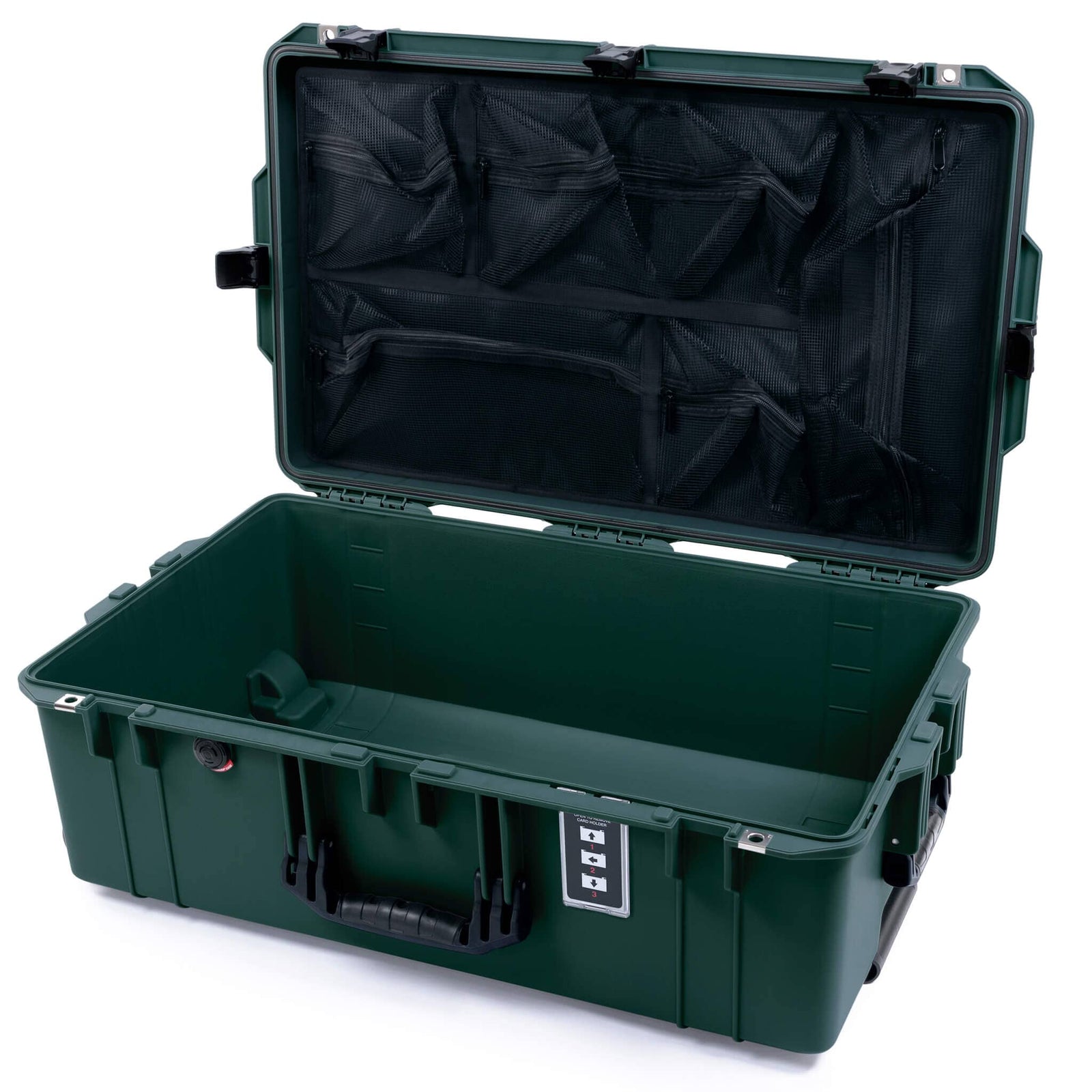 Pelican 1595 Air Case, Trekking Green with Black Handles & Latches Mesh Lid Organizer Only ColorCase 015950-0100-560-111