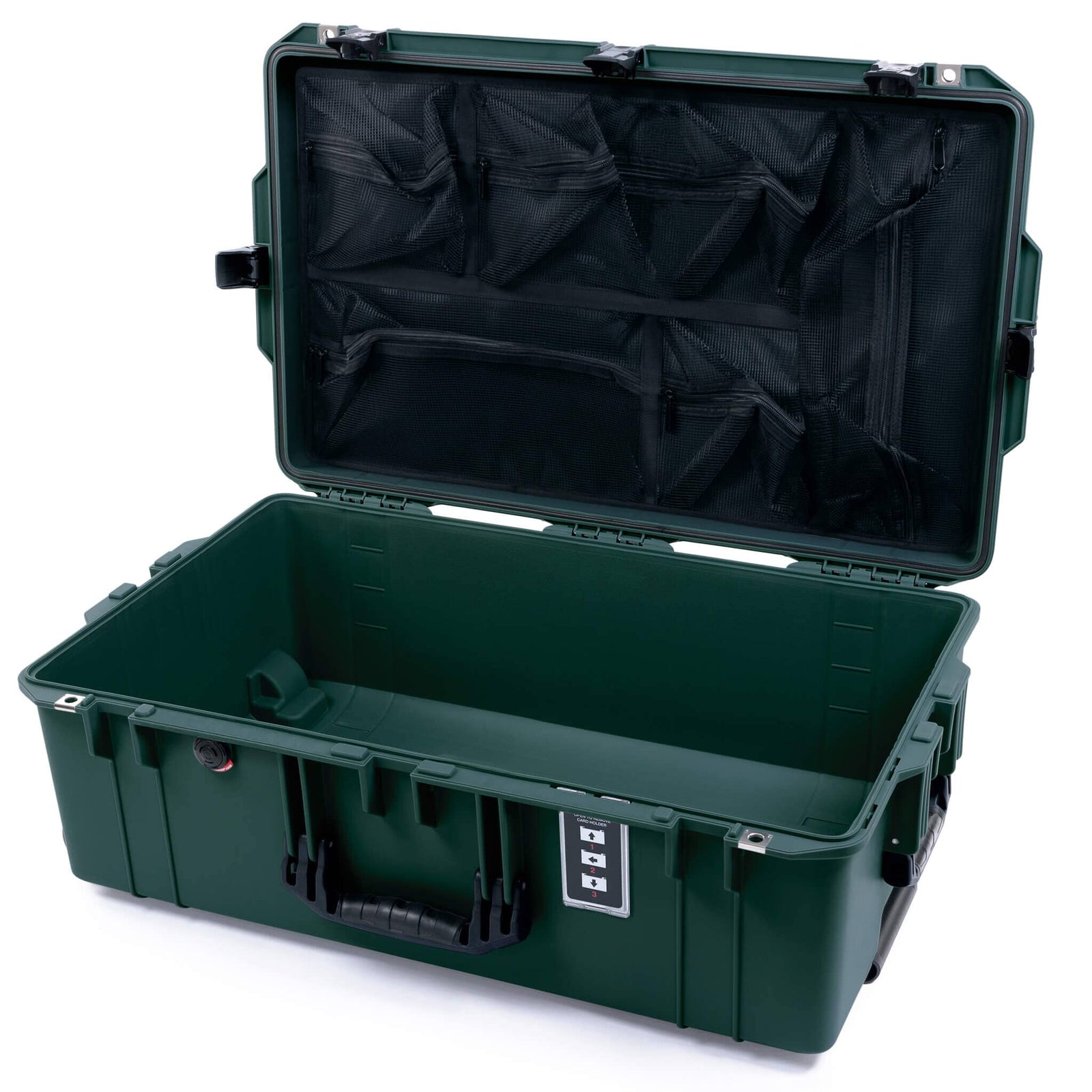 Pelican 1595 Air Case, Trekking Green with Black Handles & TSA Locking Latches Mesh Lid Organizer Only ColorCase 015950-0100-560-L10