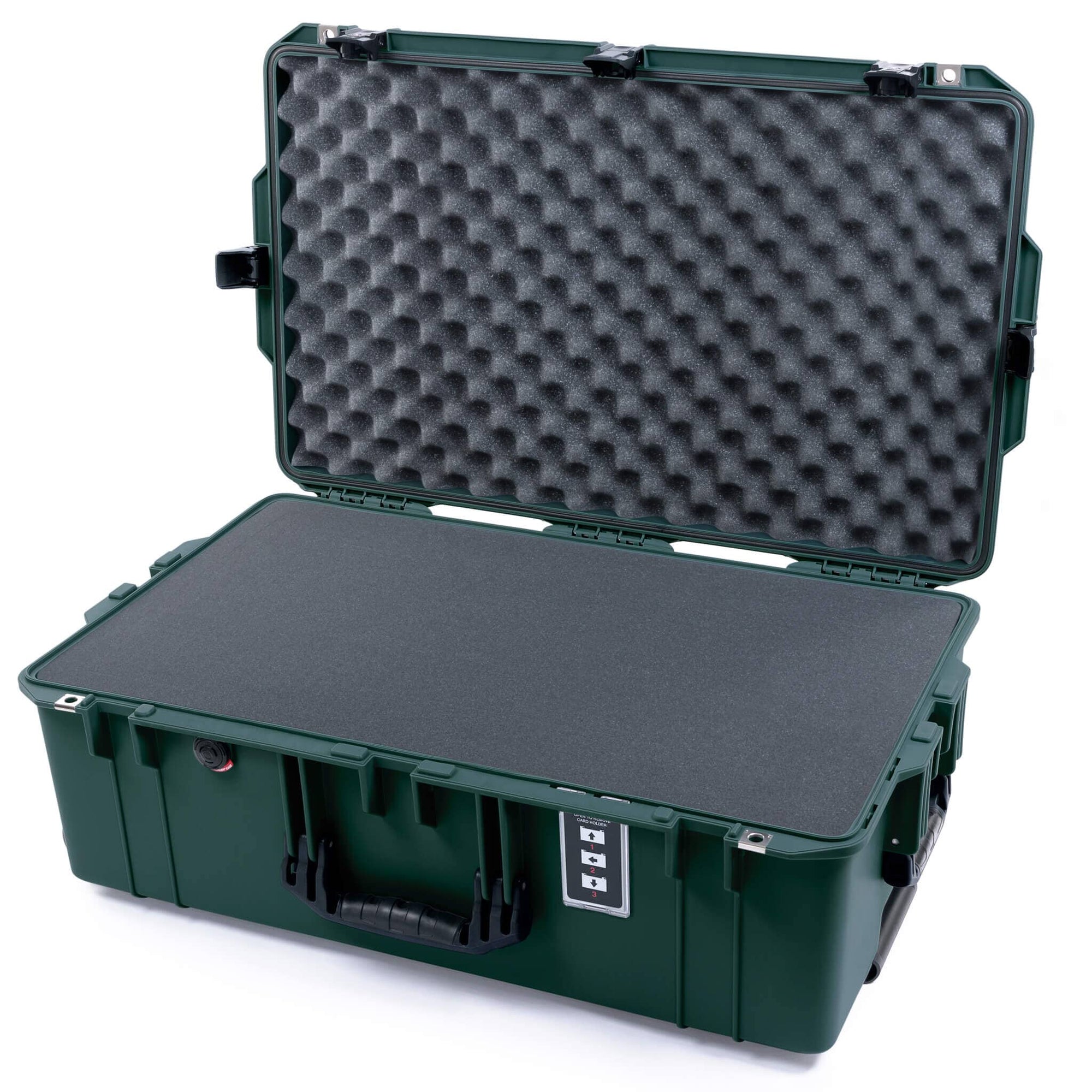 Pelican 1595 Air Case, Trekking Green with Black Handles & TSA Locking Latches Pick & Pluck Foam with Convoluted Lid Foam ColorCase 015950-0001-560-L10