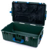 Pelican 1595 Air Case, Trekking Green with Blue Handles & Latches Mesh Lid Organizer Only ColorCase 015950-0100-560-121
