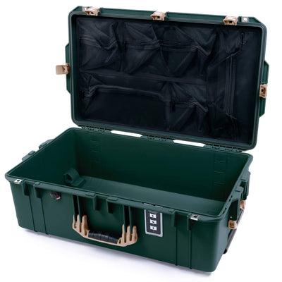 Pelican 1595 Air Case, Trekking Green with Desert Tan Handles & Latches Mesh Lid Organizer Only ColorCase 015950-0100-560-311