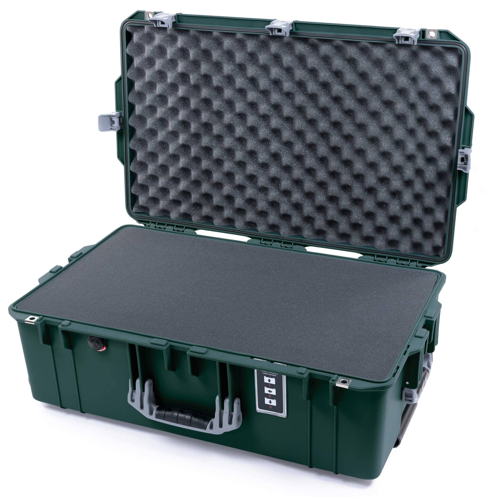Pelican 1595 Air Case, Trekking Green with Silver Handles & Latches Pick & Pluck Foam with Convoluted Lid Foam ColorCase 015950-0001-560-181