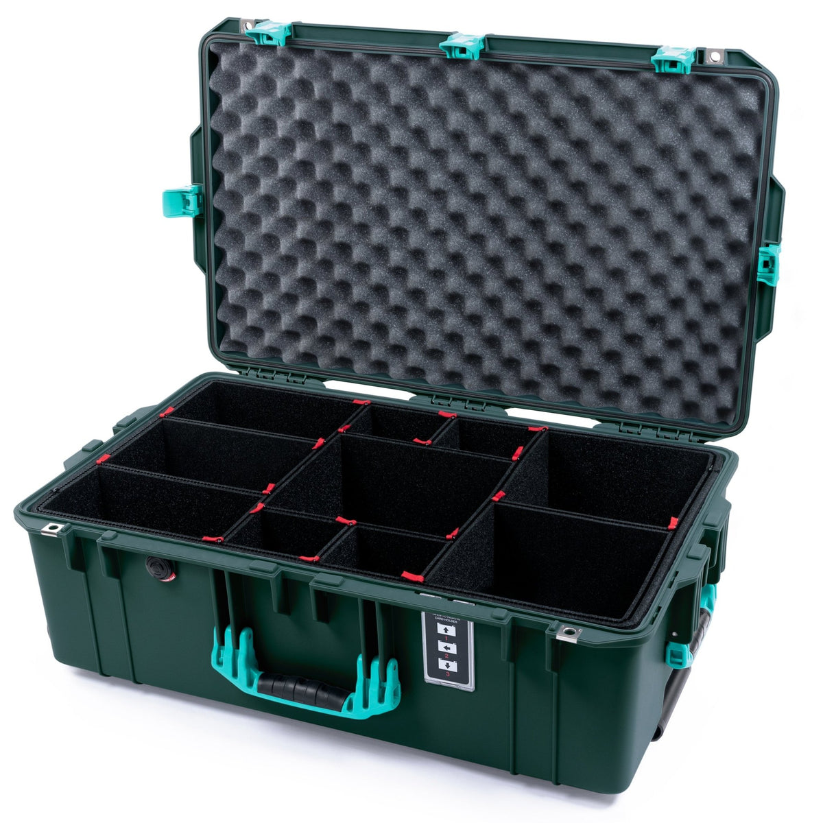 Pelican 1595 Air Case - Trekking Green &amp; Teal - TrekPak Divider System / Lid Foam