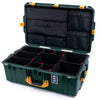 Pelican 1595 Air Case, Trekking Green with Yellow Handles & Latches TrekPak Divider System with Laptop Computer Lid Pouch ColorCase 015950-0220-560-241