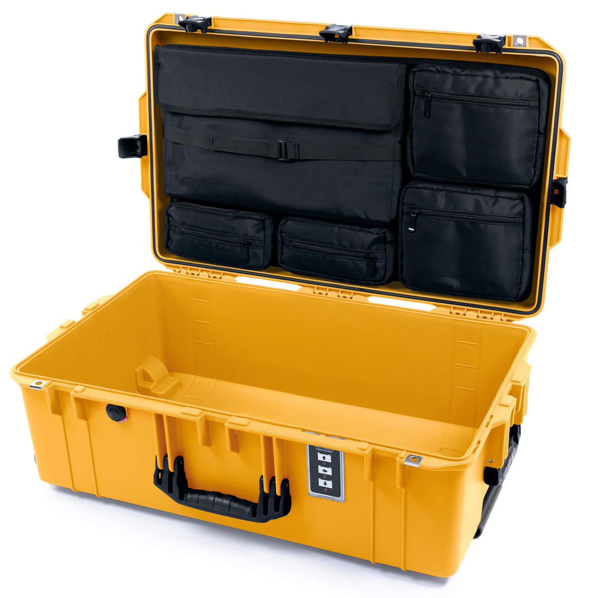Pelican 1595 Air Case, Yellow, TSA Locking Latches &amp; Keys Laptop Computer Lid Pouch Only ColorCase 015950-0200-240-L10