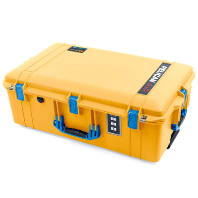 Pelican 1595 Air Case, Yellow with Blue Handles & Push-Button Latches ColorCase