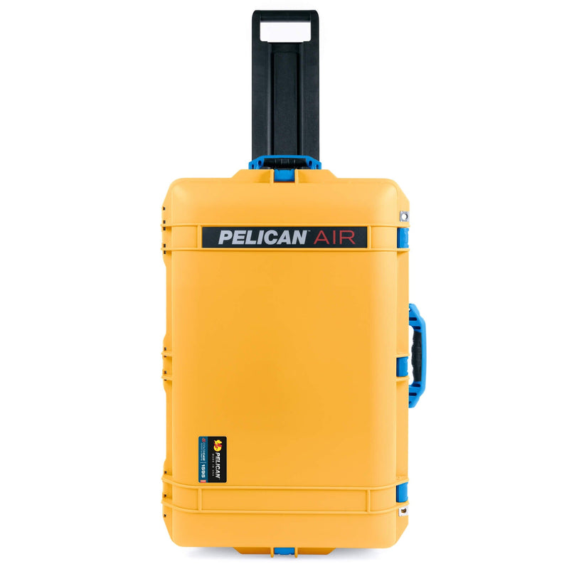 Pelican 1595 Air Case, Yellow with Blue Handles & Push-Button Latches ColorCase 