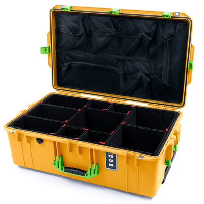 Pelican 1595 Air Case, Yellow with Lime Green Handles & Latches TrekPak Divider System with Mesh Lid Organizer ColorCase 015950-0120-240-301