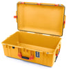 Pelican 1595 Air Case, Yellow with Orange Handles & Push-Button Latches None (Case Only) ColorCase 015950-0000-240-150