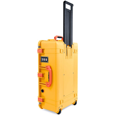 Pelican 1595 Air Case, Yellow with Orange Handles & Push-Button Latches ColorCase