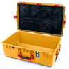 Pelican 1595 Air Case, Yellow with Red Handles & Push-Button Latches Mesh Lid Organizer Only ColorCase 015950-0100-240-321