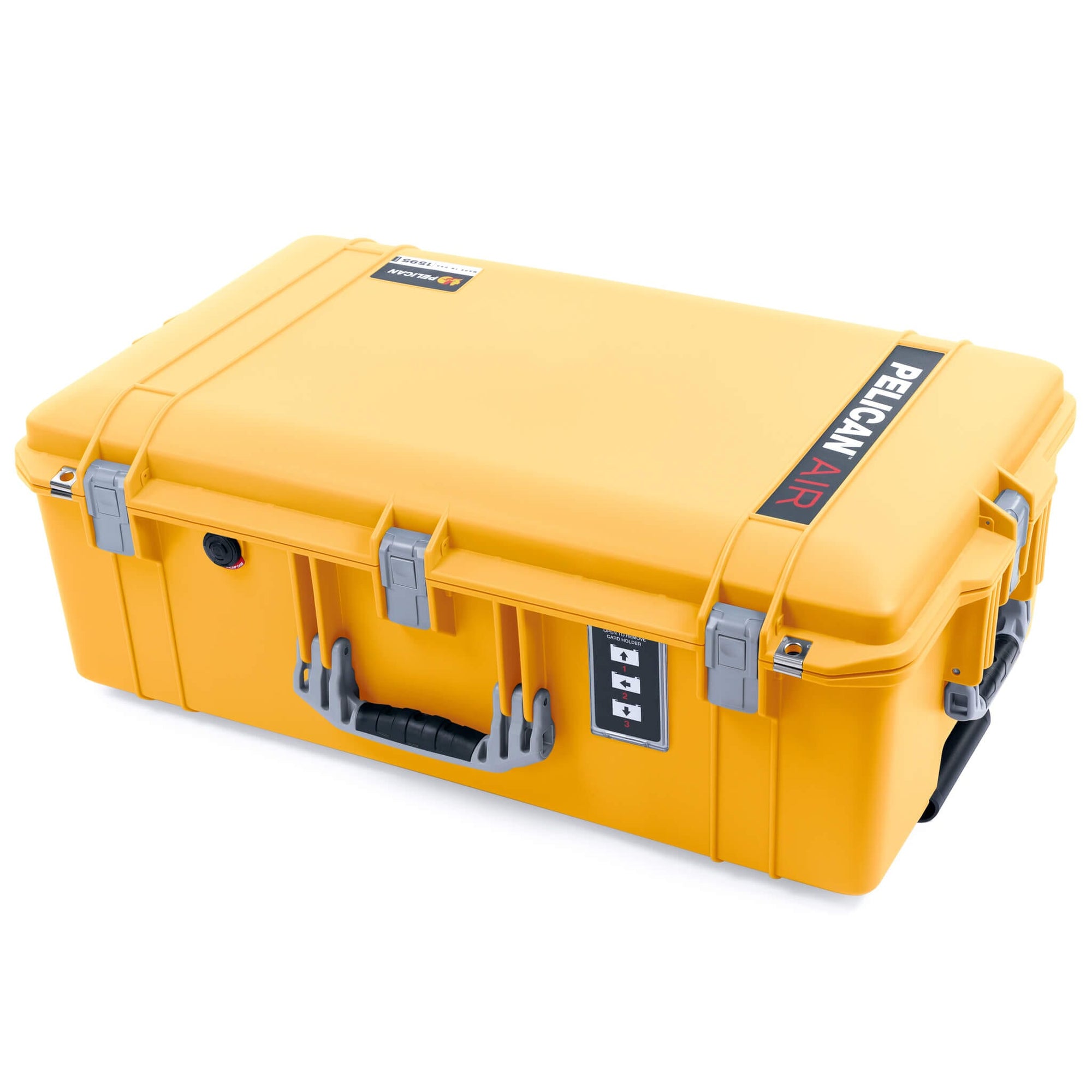 Pelican 1595 Air Case, Yellow with Silver Handles & Push-Button Latches ColorCase 