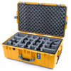 Pelican 1595 Air Case, Yellow with Silver Handles & Push-Button Latches Gray Padded Microfiber Dividers with Convoluted Lid Foam ColorCase 015950-0070-240-180