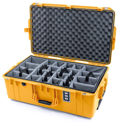 Pelican 1595 Air Case, Yellow Gray Padded Microfiber Dividers with Convoluted Lid Foam ColorCase 015950-0070-240-240